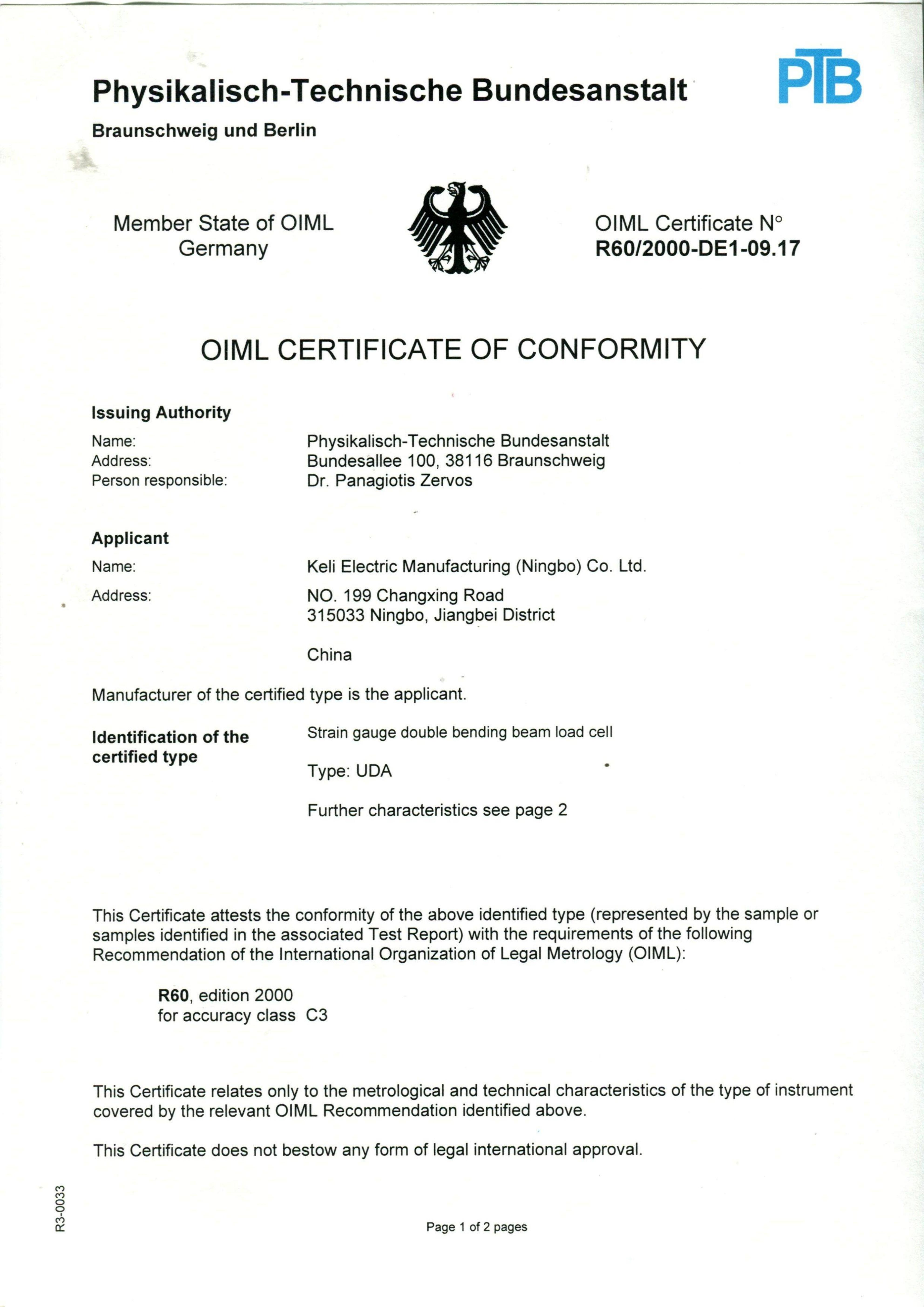 OIML-UDA